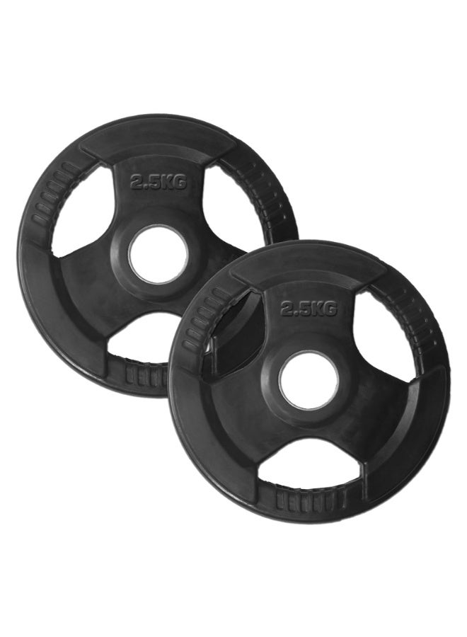 أقراص أوزان أولمبية مطلية بالمطاط PowerMax Fitness PRO-2.5 بوزن 2.5 كجم زوج