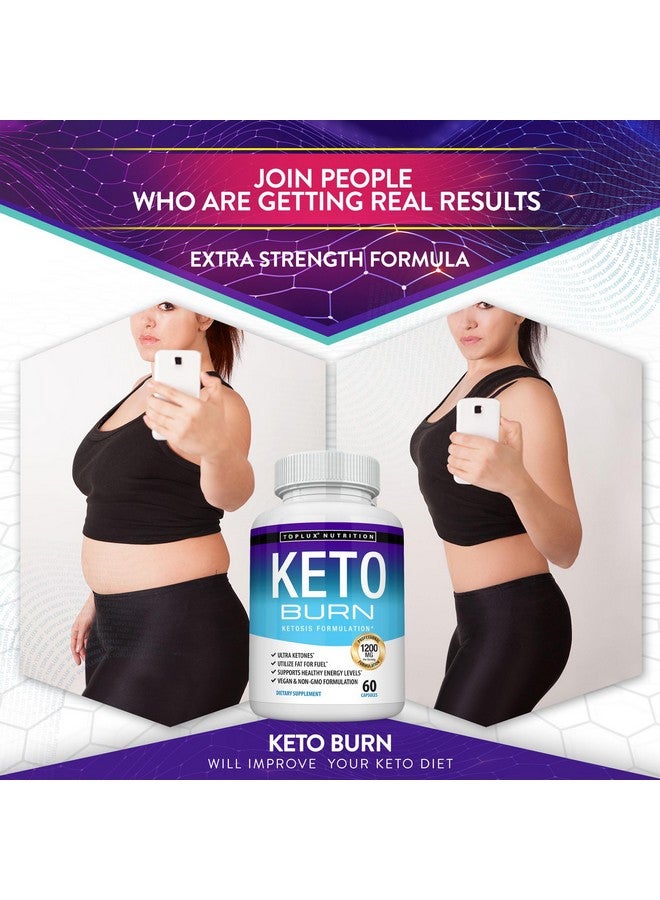 Toplux حبوب كيتو بيرن كيتوزيس - 1200 ملغ متقدمة للغاية طبيعية كيتونية باستخدام نظام كيتون الغذائي دعم الطاقة والتركيز للرجال والنساء 60 كبسولة - Image 3