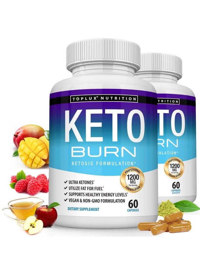 Toplux حبوب كيتو بيرن كيتوزيس - 1200 ملغ متقدمة للغاية طبيعية كيتونية باستخدام نظام كيتون الغذائي دعم الطاقة والتركيز للرجال والنساء 60 كبسولة - Image 1