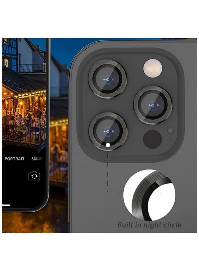 CATANES 3-peice Camera Lens Protector for iPhone 13 Pro Max and 13 Pro Tempered Glass HD Ultra Thin Film Black - Image 5