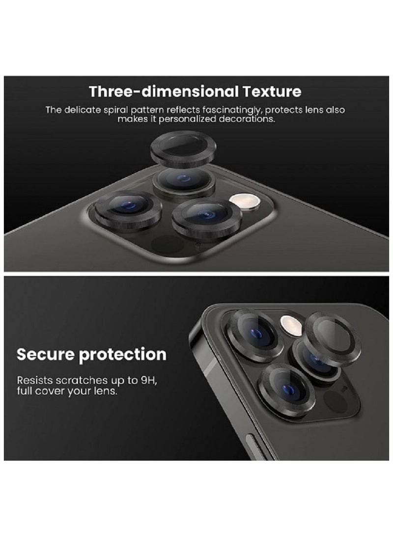 CATANES 3-peice Camera Lens Protector for iPhone 13 Pro Max and 13 Pro Tempered Glass HD Ultra Thin Film Black - Image 3