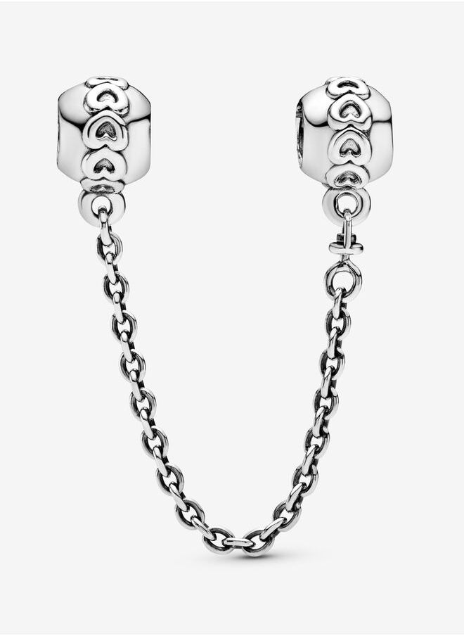 Chomel - 925 Sterling Silver Band of Hearts Safety Chain Charm for Pandora Moments Women's Bracelet 791088 - Image 1