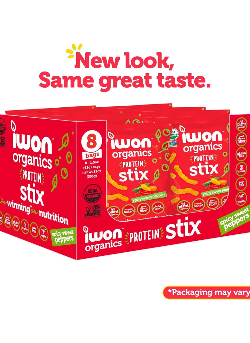 iwon Iwon Organics Protein Stick Spicy Sweet Peppers 42g Pack of 8  - Image 1