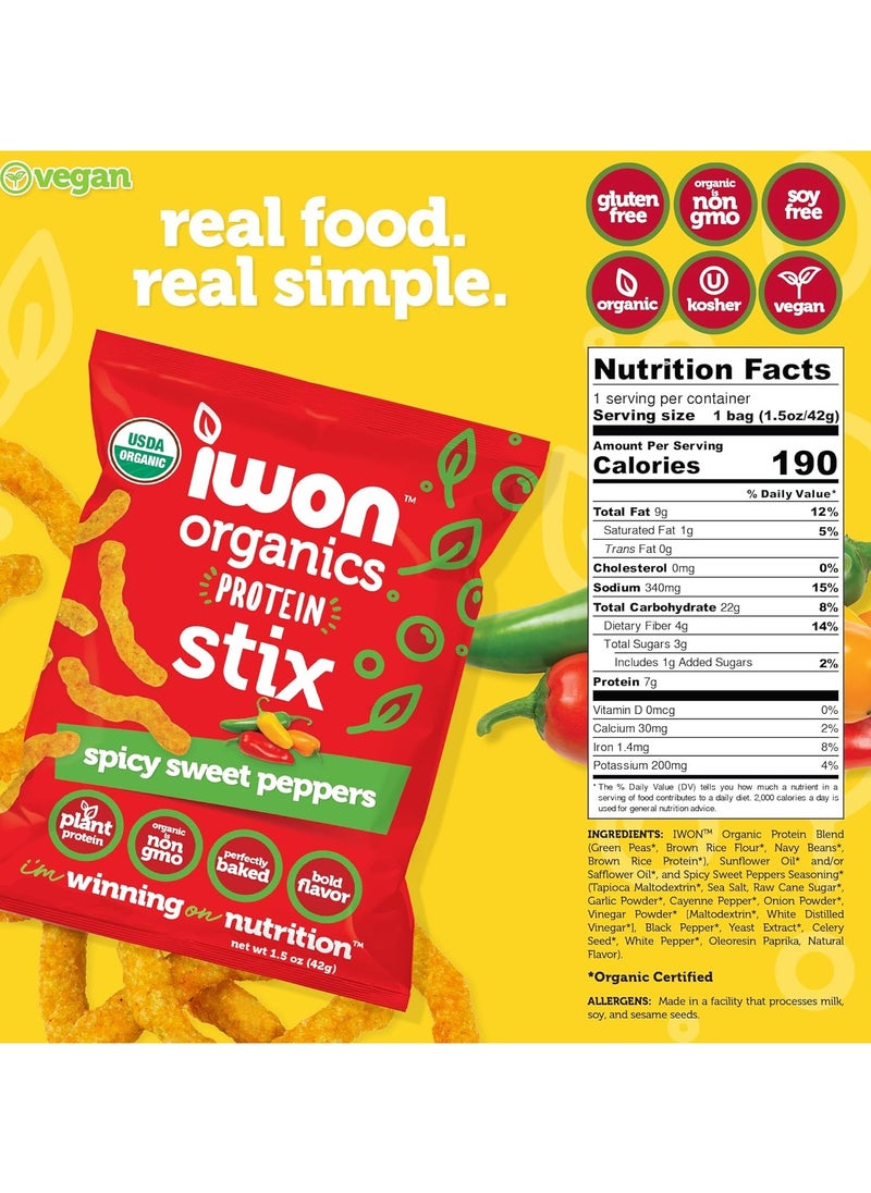 iwon Iwon Organics Protein Stick Spicy Sweet Peppers 42g Pack of 8  - Image 3