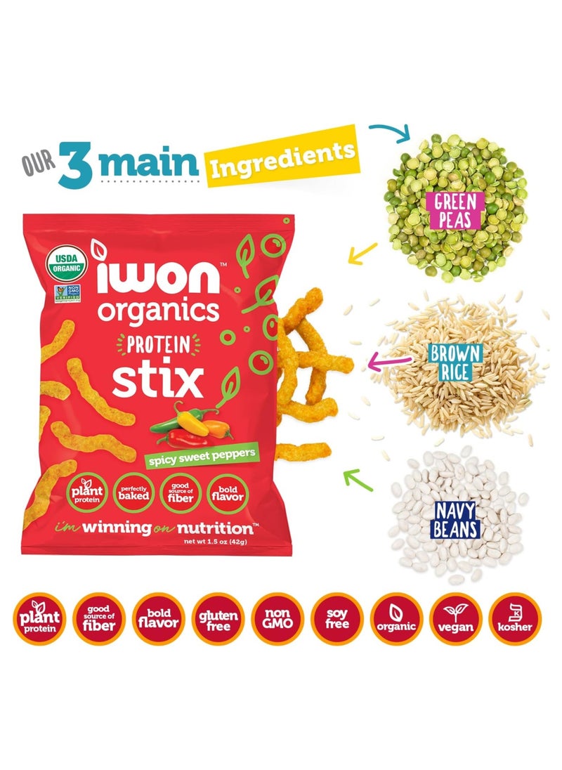 iwon Iwon Organics Protein Stick Spicy Sweet Peppers 42g Pack of 8  - Image 2