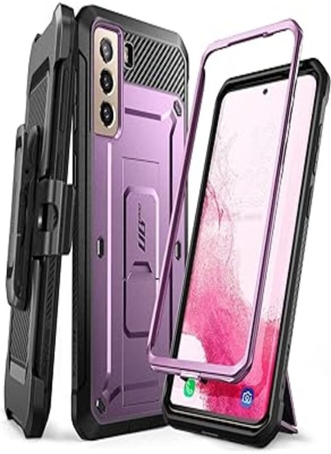 Supcase unicorn beetle pro series case for samsung galaxy s22 5g (2022 release), full-body dual layer rugged belt-clip & kickstand case without built-in screen protector (violte)
