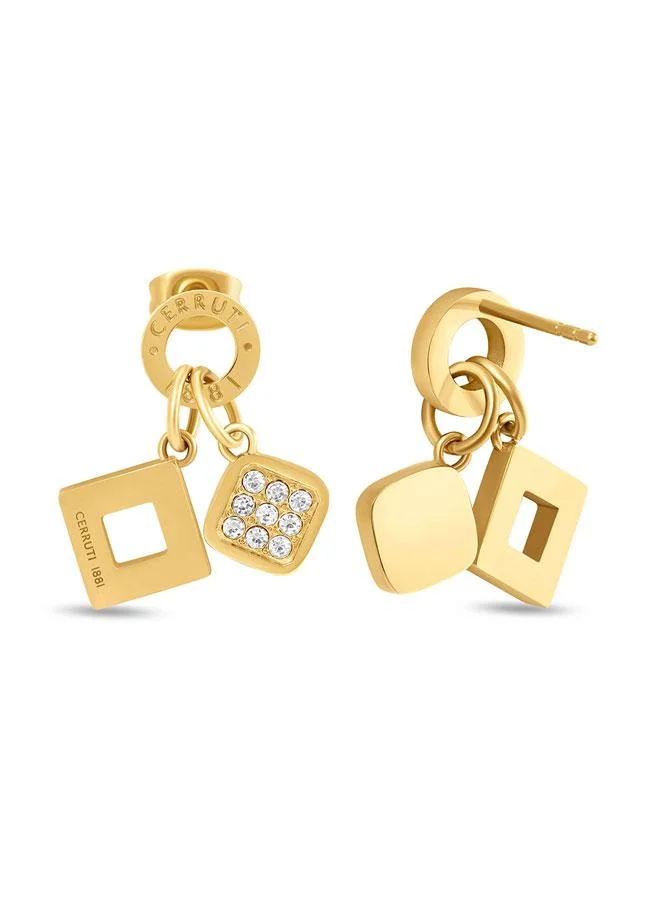 CERRUTI 1881 Nadia Nadia Gold Plated Stainless Steel Drop Earrings for Women 10mm for Women | Best Price UAE