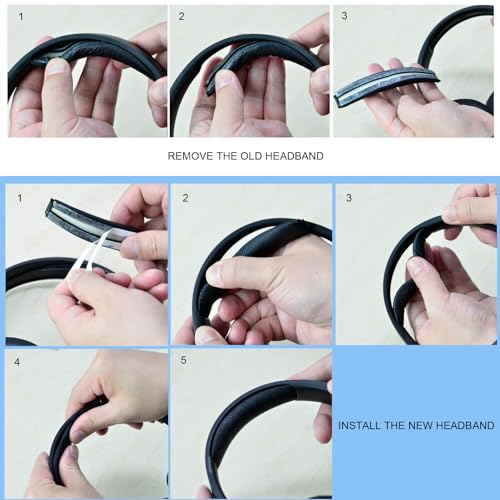 INF بديل وسادة عصابة الرأس لـ JBL Tune 700BT/710BT/700BTNC/750BT/760BTNC، مصنوع من جلد البروتين ومادة الإسفنج، سهل التركيب - Image 4