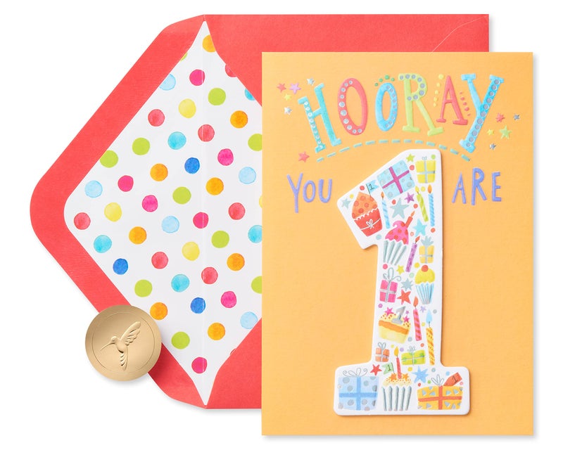 Papyrus 1st Birthday Card (Something To Celebrate) - Image 1