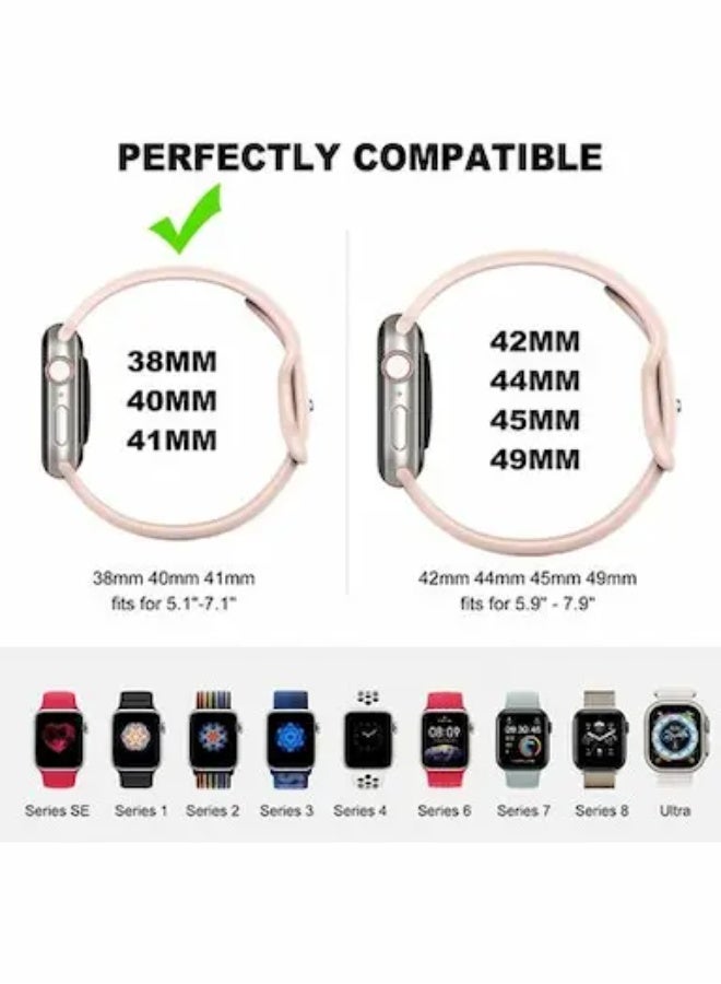 6 Pack Sport Straps Compatible with Apple Watch Straps 10 - 38mm 40mm 41mm 42mm Women Men Watch Straps - Soft Silicone Strap Replacement Watchbands for iWatch Ultra Series 9 8 7 6 5 4 3 2 1 SE（38/40/41/42mm） - Image 4