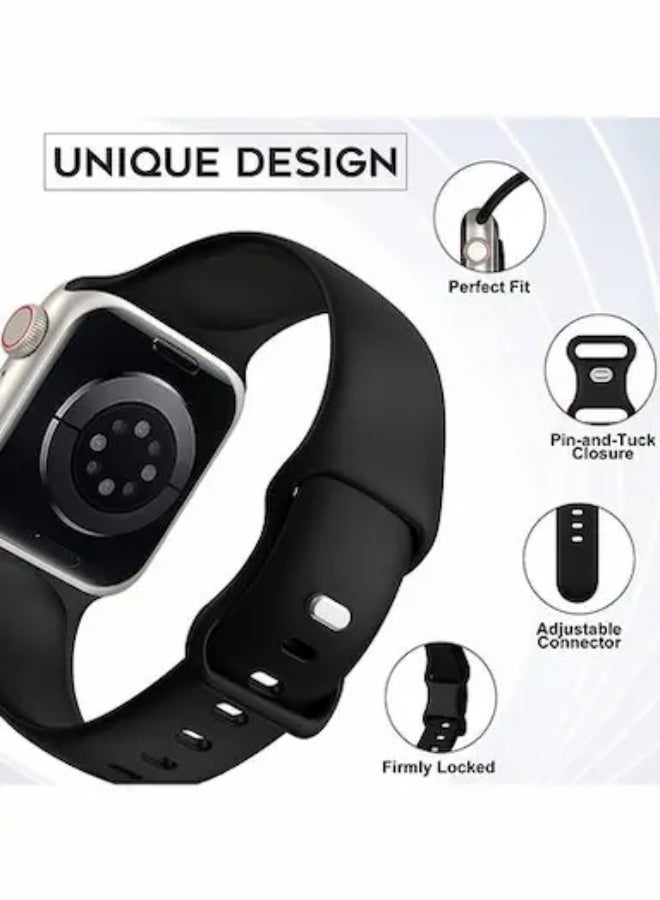 6 Pack Sport Straps Compatible with Apple Watch Straps 10 - 38mm 40mm 41mm 42mm Women Men Watch Straps - Soft Silicone Strap Replacement Watchbands for iWatch Ultra Series 9 8 7 6 5 4 3 2 1 SE（38/40/41/42mm） - Image 2