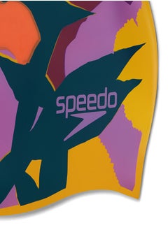 speedo Long Hair Printed Swimming Cap Multicolour  - Image 4