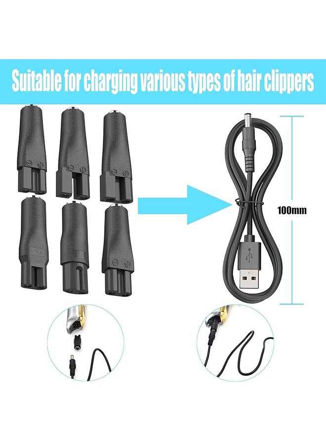 Shaver Charger 6 Pcs Universal Shaver Converter 6 Unique Head Shape Power Cord Supply Adapter DC Connector  Beard Trimmer Charger Men's Razor Charger Cable Kit  Multi-Functional Charging - Image 4
