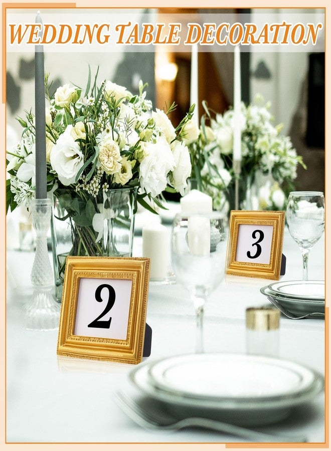 Qunclay 2 Pcs Small Gold Picture Frames Pack Mini Retro 2. 5x3. 5 Antique Tiny Ornate Photo Frames for Wall Hanging Tabletop Display Home Gallery Decor - Image 2