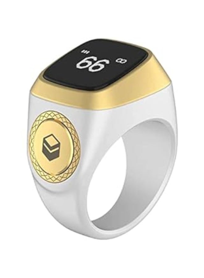 Zikr Tasbih Rings Smart Counter ring with app (18mm White ) - Image 1
