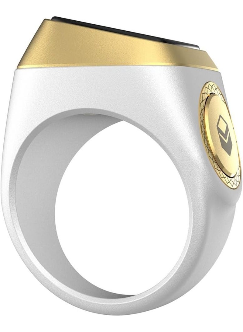 Zikr Tasbih Rings Smart Counter ring with app (18mm White ) - Image 2