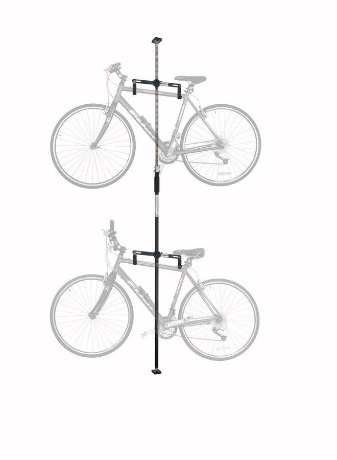 SPAREHAND Dual Bike Storage Rack - Heavy Duty, Adjustable Q-Rack II with 80 Lbs. Weight Capacity - Vertical Floor Storage System for 2 Bikes - Ideal for Garage and Indoor Bicycle Storage - Chrome - Image 3