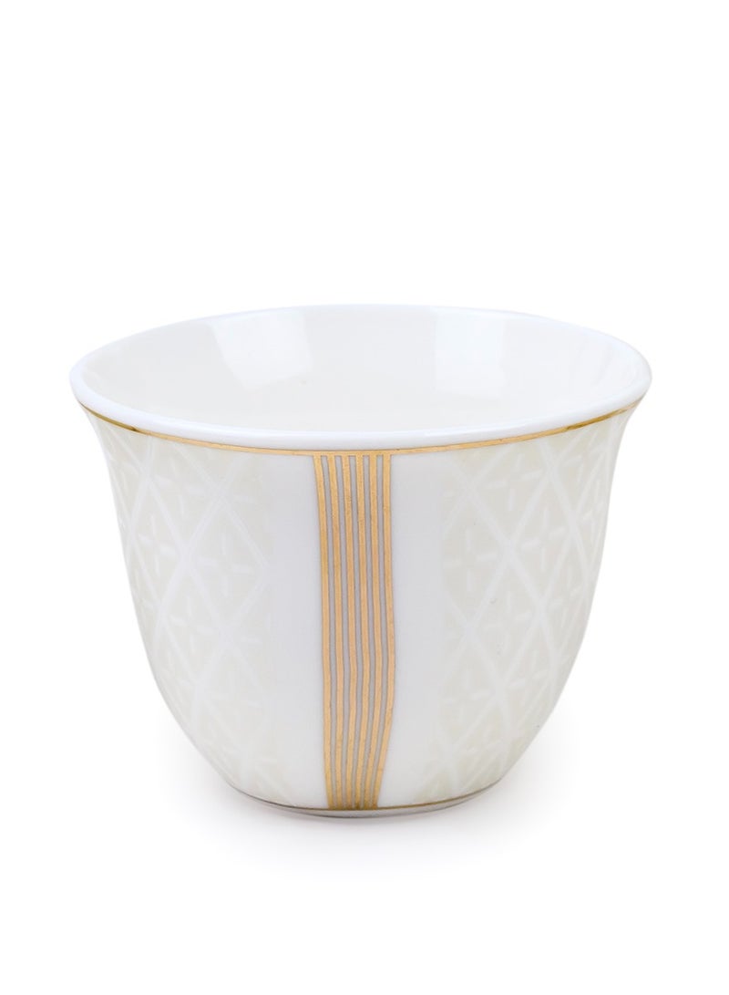 Shallow Shallow Porcelain Amara Cawa Cup, 80ml (12 Pieces, White & Gold)  - Image 2