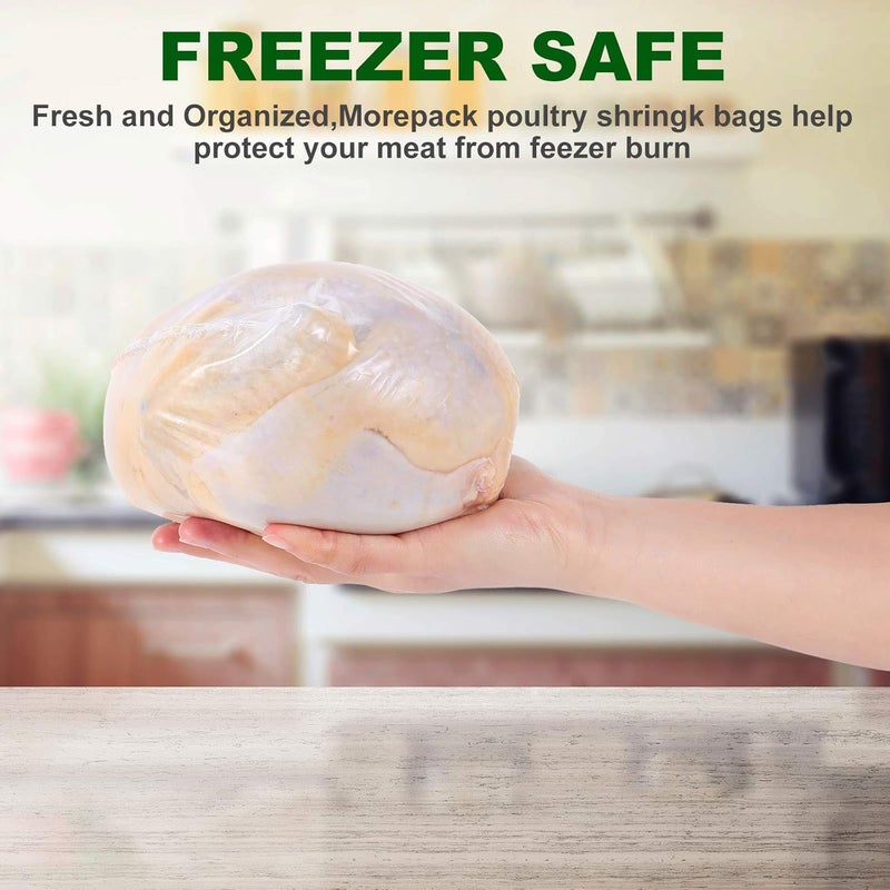 klarako 100 Pieces Poultry Shrink Wrap Bags Transparent Heat Shrink Bags BPA-Free Freezer and 100 Pieces White Zip Ties and Clear Silicone Straw for Chickens Rabbits Food Storage, 10 x 16 Inch - Image 5