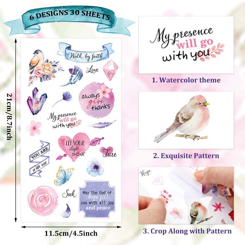 Outus 30 Sheets Bible Verse Stickers for Journaling Christian Scrapbook Stickers Inspirational Scripture Faith Seal Crafts Decals(Stylish Style) - Image 2