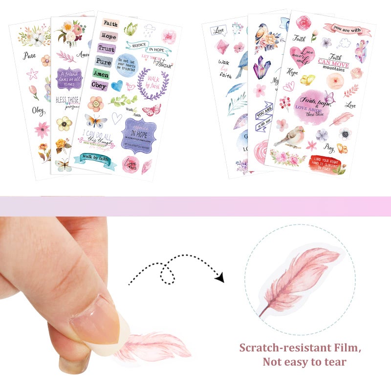 Outus 30 Sheets Bible Verse Stickers for Journaling Christian Scrapbook Stickers Inspirational Scripture Faith Seal Crafts Decals(Stylish Style) - Image 4