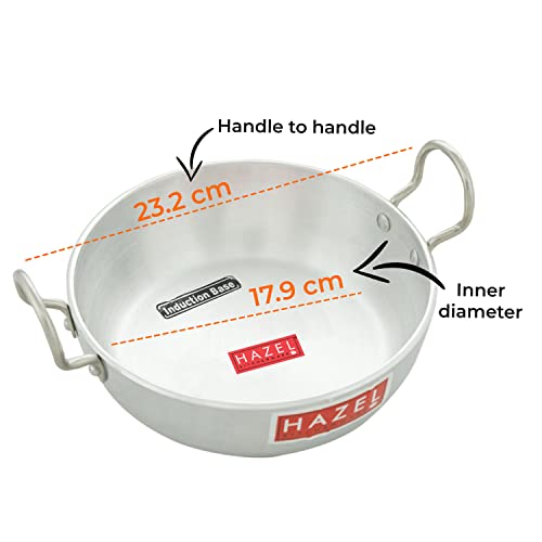 HAZEL 4 mm Aluminium Induction Base Kadai with Handle, 1350 ml - Image 4