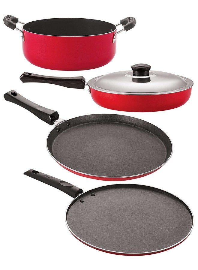 Nirlon Nirlon Non Stick PFOA Free Gas Compatible Cookware Utensil Item Set of 4 Pieces (FT11_FP12_ST12_CS24) 