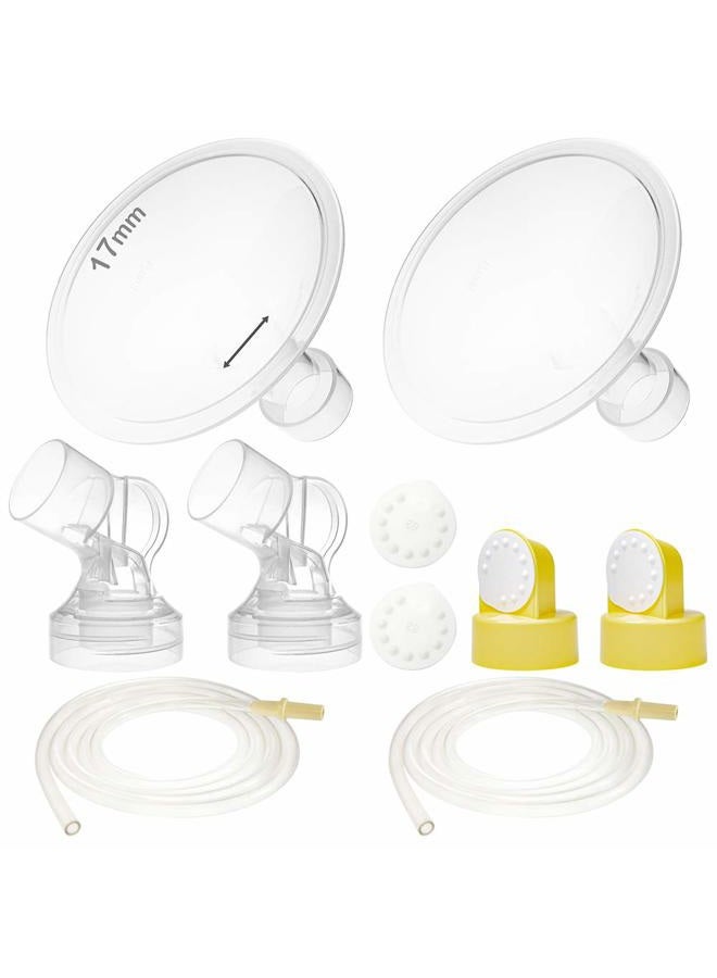 Nenesupply GentleFit Pump Parts 17mm Compatible with Medela Pump in Style Breastpump Not Original Medela Pump Parts Replace Medela Personalfit Connector and Medela Breastshield Valve Membrane Tubing - Image 1