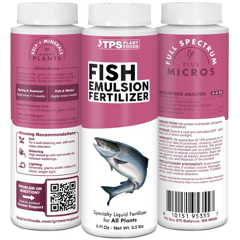 TPS NUTRIENTS Fish Emulsion Fertilizer â€“ Liquid Organic Fish Emulsion Fertilizer for Plants & Vegetables, 8 oz - Image 5