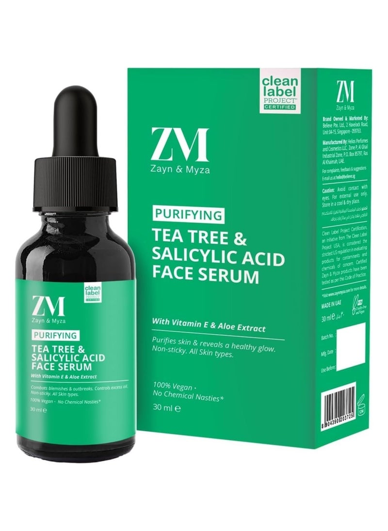 Zayn & Myza Zed M Zine Maisa Face Serum with Tea Tree Extract and Salicylic Acid Helps Reduce Acne Scars and Blemishes to Reveal Healthy Glowing Skin for Oily Skin  30 ml 