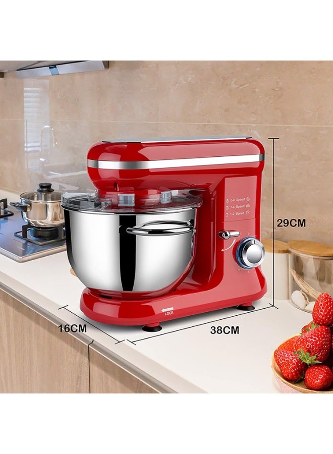 NOVA Stand Mixer With Steel Bowl NM-75WBS7 6L 1100 Watts Powerful Electric Kitchen Mixer With 6 Speed Control Whisk Tool Beater Tool Dough Hook Cover Lid Included For Cake Baking Bread Dough Kneading Cream Whipping 220-240V - Image 2