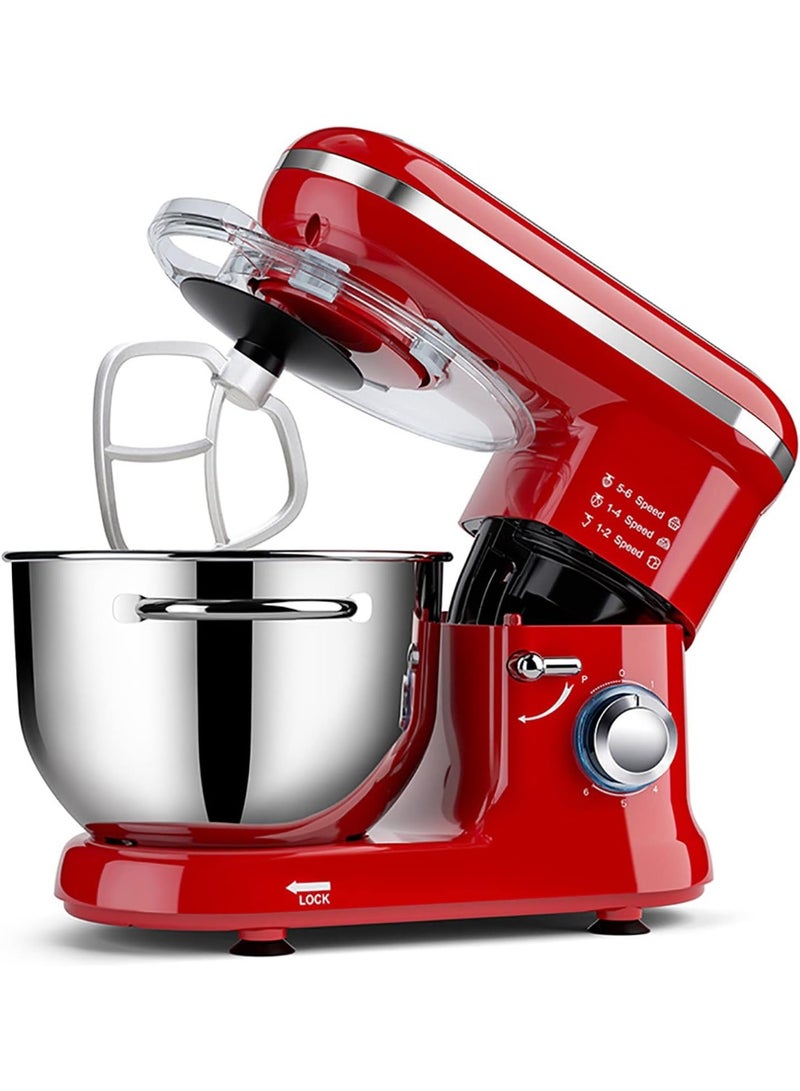 NOVA Stand Mixer With Steel Bowl NM-75WBS7 6L 1100 Watts Powerful Electric Kitchen Mixer With 6 Speed Control Whisk Tool Beater Tool Dough Hook Cover Lid Included For Cake Baking Bread Dough Kneading Cream Whipping 220-240V - Image 3