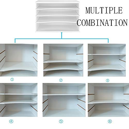 EMERIT Paper Organzier Wood Desktop Organizer Storage Letter Tray File Sorter with Adjustable Shelves for Home Office - Image 3