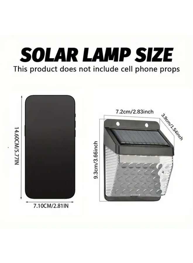 قطعتان من مصابيح الحائط الذكية الخارجية العاملة بالطاقة الشمسية - إضاءة حدائق وأمان باللون الأبيض - Image 3