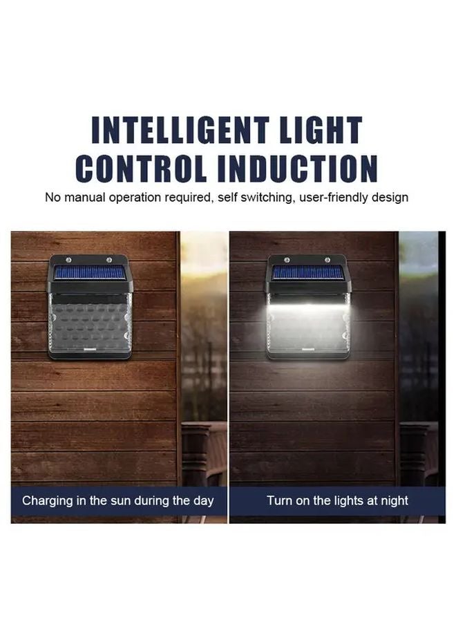 قطعتان من مصابيح الحائط الذكية الخارجية العاملة بالطاقة الشمسية - إضاءة حدائق وأمان باللون الأبيض - Image 5