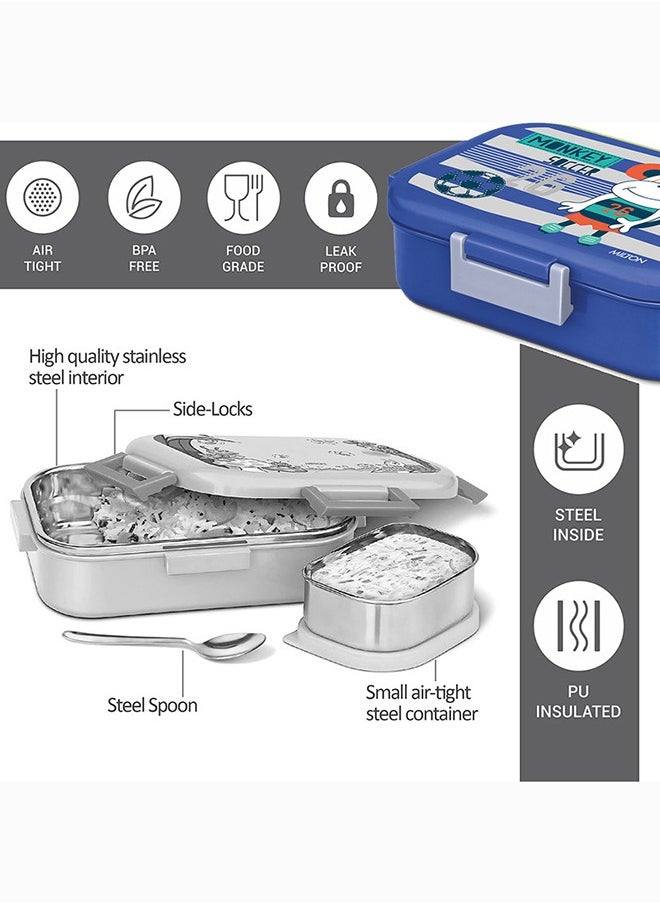 Milton - Milton Flat Mate Insulated Tiffin - Lunch Box - Blue - Image 1
