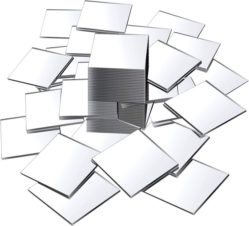 TPGP BIGIMALL Silver Mirror Acrylic Squares - 2 Inch x 2 Inch, Pack of 25 - Image 1