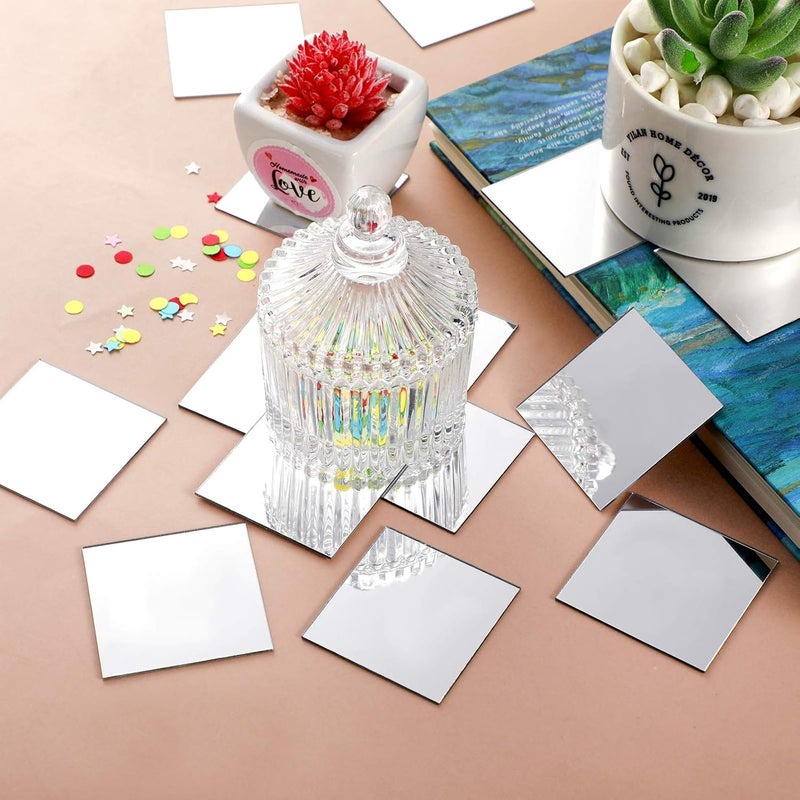 TPGP BIGIMALL Silver Mirror Acrylic Squares - 2 Inch x 2 Inch, Pack of 25 - Image 3