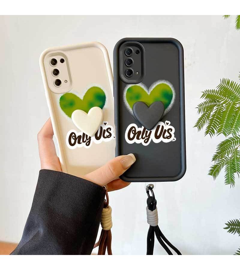 غلاف هاتف 3 قطع بألوان مختلطة مع حبل رقبة وحامل بتصميم شفاف وجذاب لهاتف OPPO Reno5 4G، يحميك بملمس مريح وأناقة راقية - Image 2