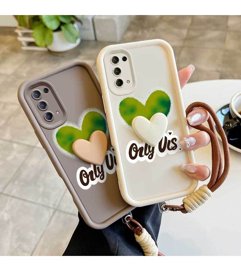 غلاف هاتف 3 قطع بألوان مختلطة مع حبل رقبة وحامل بتصميم شفاف وجذاب لهاتف OPPO Reno5 4G، يحميك بملمس مريح وأناقة راقية - Image 4