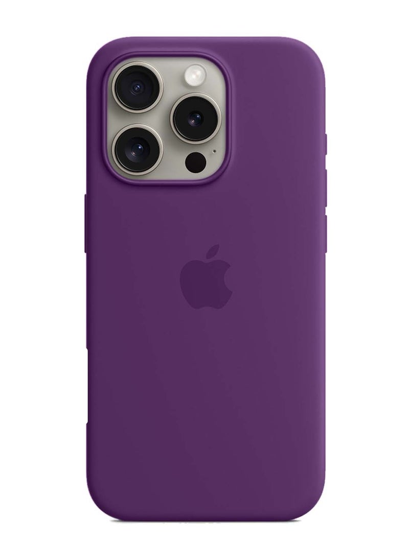 Wtech - Apple iPhone 16 Pro 2024 Premium Soft Liquid Silicone Case Cover - Eggplant Purple - Image 1
