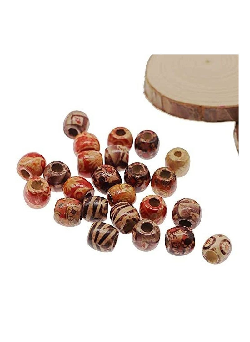Excefore 950pcs 12mm Mixed Painted Drum Wood Spacer Beads Wooden Beads for DIY Jewelry Making Hair Accessories - Image 5