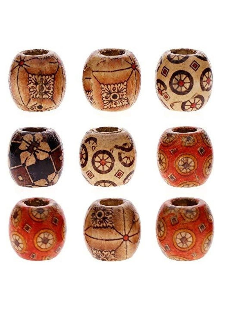 Excefore 950pcs 12mm Mixed Painted Drum Wood Spacer Beads Wooden Beads for DIY Jewelry Making Hair Accessories - Image 4