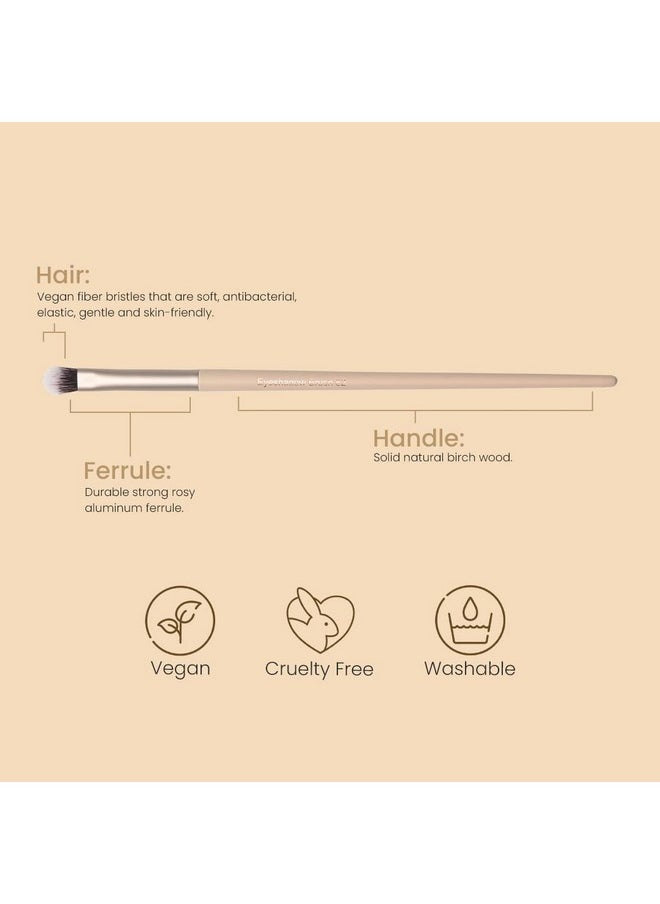 Milagro Beauty Eyeshadow Brush 52, Perfect For Blending, Highlighting Brow Bones, Glitter Application, Lower Lid Shadow, And Smudging Precise Eye Makeup  - Image 2