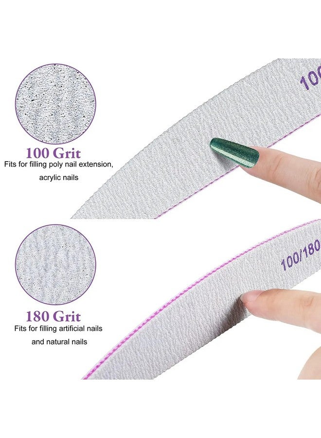 Pinpai 10 Pcs Professional Nail Filers 100/180 Grit In 5 Different Shapes - Image 4
