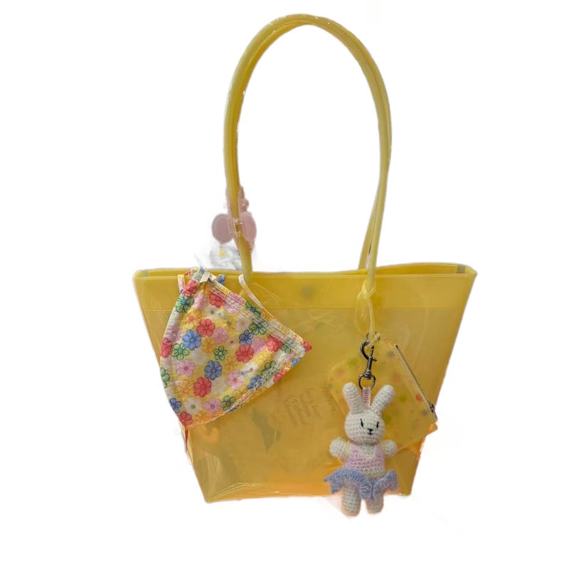 2026 New PVC Transparent Tote Bag Large Capacity Commute Shoulder Bag Jelly Handbag Women - Image 5