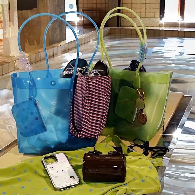 2026 New PVC Transparent Tote Bag Large Capacity Commute Shoulder Bag Jelly Handbag Women - Image 2