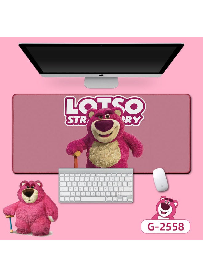 Long Strawberry Bear Mouse Mat Office Game Table Mat Prevention Mouse Hand Keyboard Mat Good Luck Rolling Table Mat-Color:300*600*3mm-Pattern:Strawberry Bear -30 - Image 1