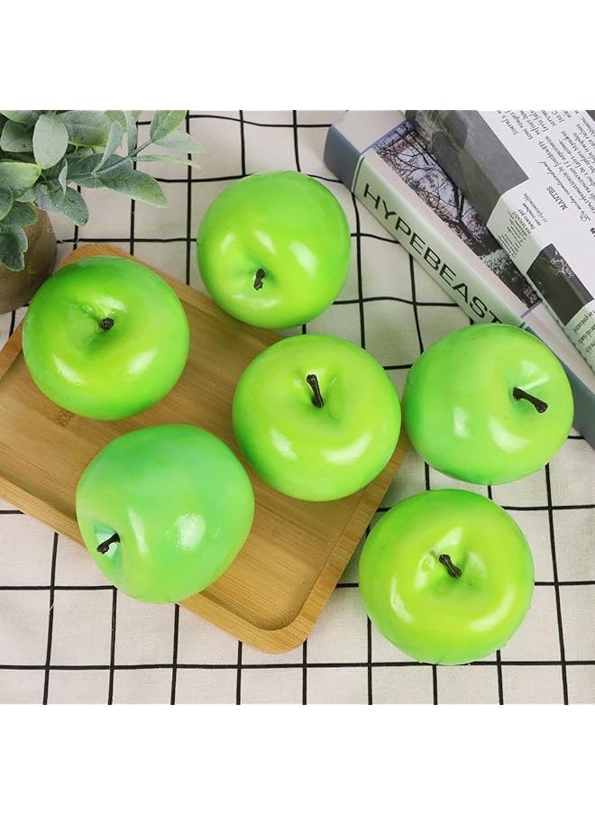 erorex Fake Fruit Artificial Apples Set Of 6 Decorative Fruit Lifelike Faux Apples Realistic Fruits Apple Decorations For Kitchen Realistic Fake Fruits Party Props Home Decor  - Image 3
