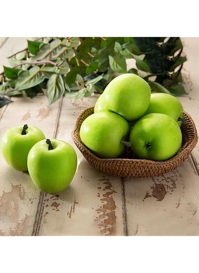 erorex Fake Fruit Artificial Apples Set Of 6 Decorative Fruit Lifelike Faux Apples Realistic Fruits Apple Decorations For Kitchen Realistic Fake Fruits Party Props Home Decor  - Image 5